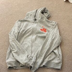 Nike Heather Gray Hoodie with Clemson paw